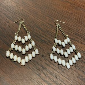 White Dangle Earrings